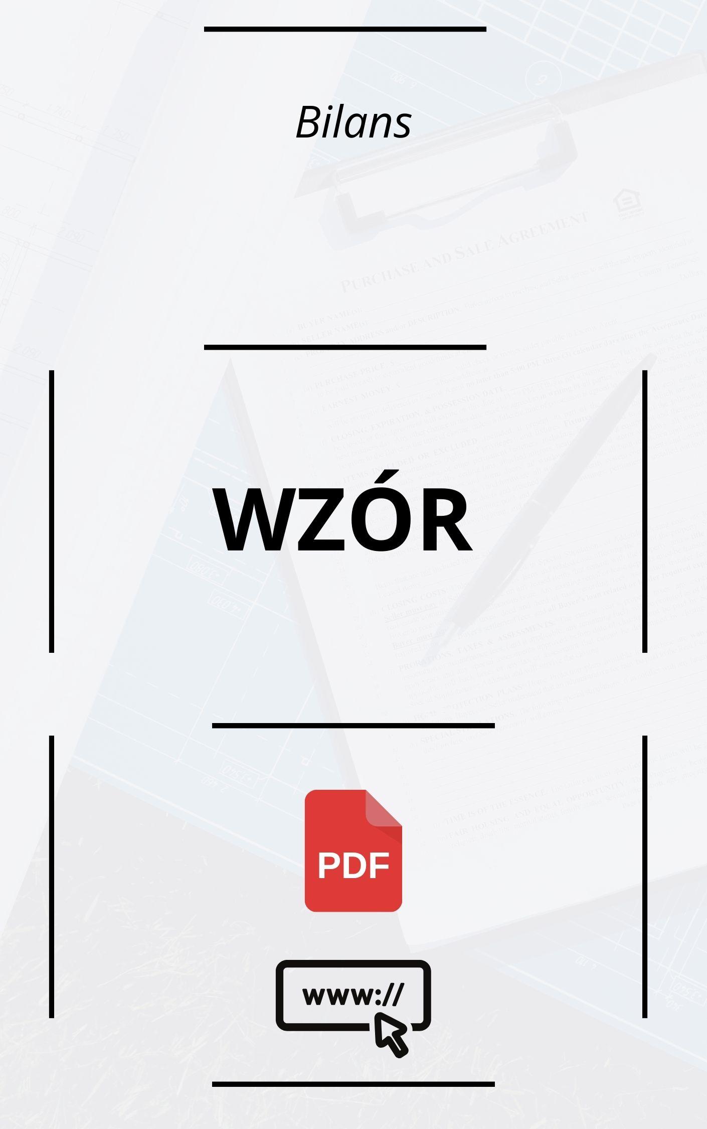 Bilans Wzór